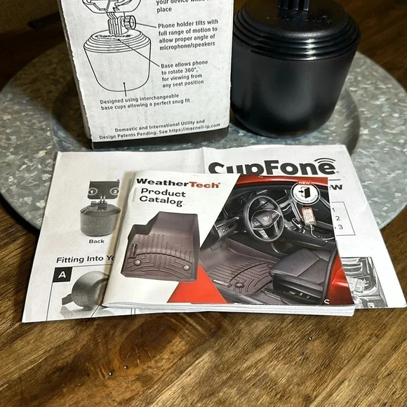 NWT WeatherTech CupFone Universal Portable Cell Phone Car Cup Holder Black - Picture 5 of 6